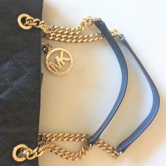 Michael Kors Susannah large tote dark denim chain - Picture 4 of 13